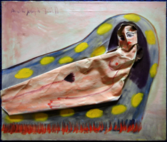 nude on blue divan