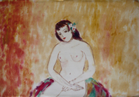 woman with flower in hair