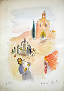 Woman carrying water jug