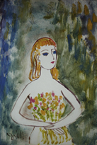 woman with bouquet
